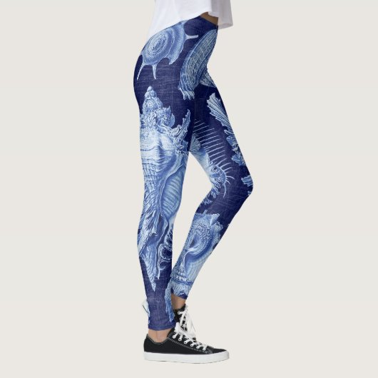 Leggings Coquillages vintages bleu (Droite)