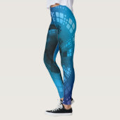 Leggings Coquille diamant de la mer Bleue Abstraite (Gauche)