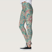 Leggings ~ Coquilles Turquoise Rose ~ (Gauche)