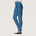 Leggings Corail bleu vert Polka Motif à points sur bleu fon<br><div class="desc">Petits pois bleu clair,  orange corail et vert clair forment un motif amusant sur un arrière - plan bleu foncé. Pour voir la conception Blue Coral Green Polka Dot Motif sur d'autres éléments,  cliquez sur le lien "Rocklawn Arts". numériquement créé une image. Copyright ©Claire E. Skinner. Tous droits réservés.</div>