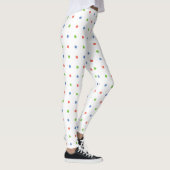 Leggings Corail bleu vert Polka Motif sur blanc (Droite)