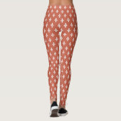 Leggings Corail foncé Fleur de Lys victorienne (Dos)