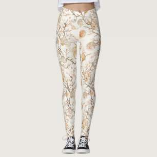 Leggings Corail Marin Artistique Coquillage Terre Cuite Ivo