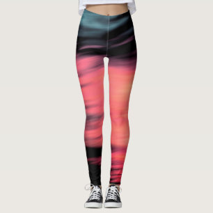 Leggings corail noir Abstrait