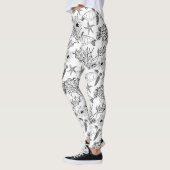 Leggings Corail plante, tortue marine (Gauche)