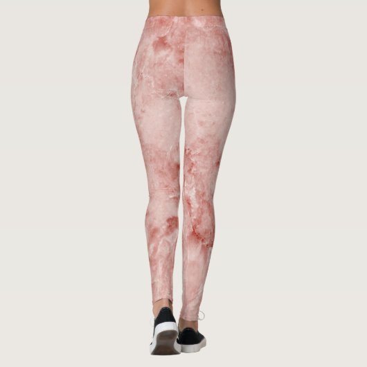 Leggings Corail rose et Marbre blanc (Dos)