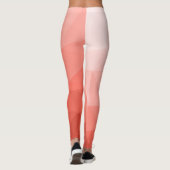 Leggings Corail rose maillage géométrique ombre motif (Dos)