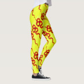 Leggings corail rouge serpent jaune (Droite)