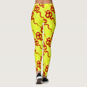 Leggings corail rouge serpent jaune (Dos)