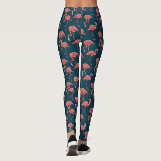 Leggings Corail vivant modèle flamingo (Dos)