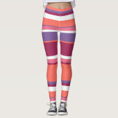 Leggings Corail vivant, rouge et violet (Devant)