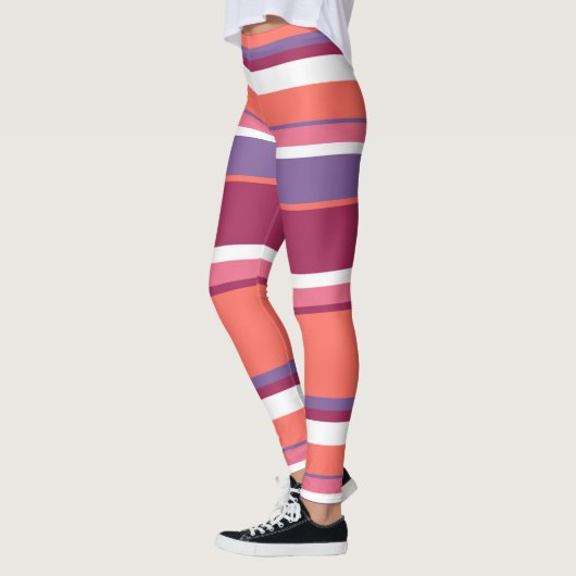 Leggings Corail vivant, rouge et violet (Gauche)