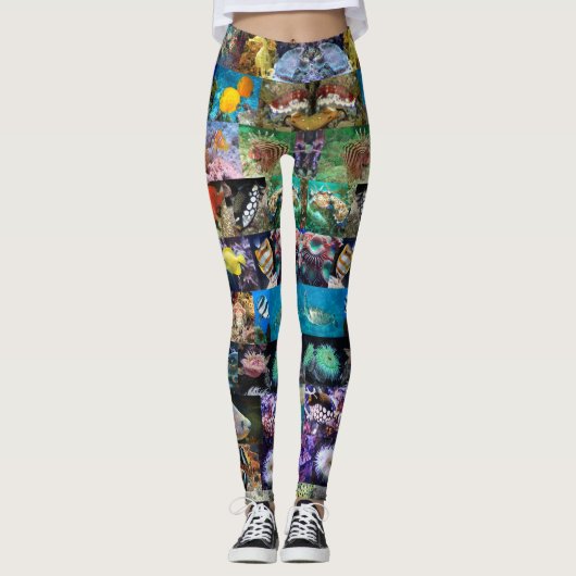 Leggings Coral Reef Marine Life : Poissons et animaux (Devant)