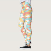 Leggings Coral rouge jaune clair Motif Camouflage bleu clai (Gauche)