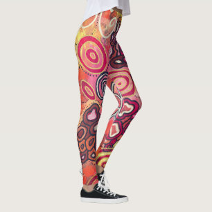 Leggings Coraux Ovaux Tranquilles Oeuvre Abstraite original