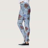 Leggings Coraux sous-marins rouges et roses Répéter l'impre (Gauche)