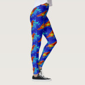 Leggings corbeaux rouges bleu (Droite)