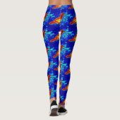 Leggings corbeaux rouges bleu (Dos)