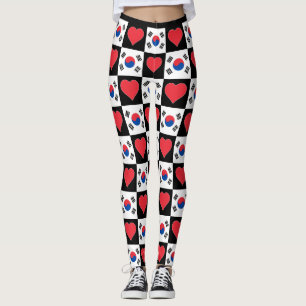 Leggings Corée du Sud Drapeau Coeur Motif patriotique corée