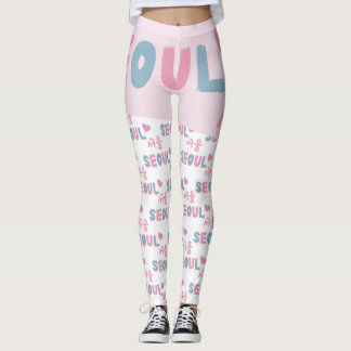 Leggings Coréen Séoul amour hangeul typographie couleurs pe