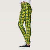 Leggings Coréopsis jaune et bronze Motif floral (Gauche)