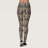 Leggings Corgi Dans Les Roses Rose, (Dos)