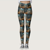 Leggings Corgi Halloween Éffrayant (Devant)