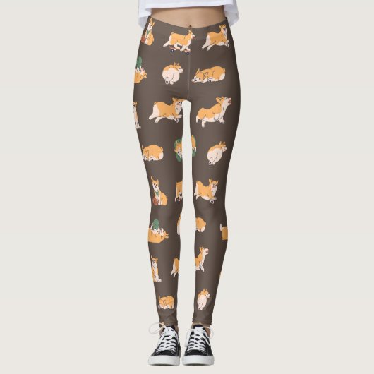 Leggings Corgi joyeux (Devant)