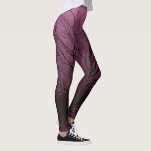 Leggings Corneille dans l'arbre dans le mauve