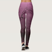 Leggings Corneille dans l'arbre dans le mauve (Dos)