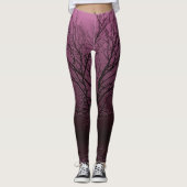 Leggings Corneille dans l'arbre dans le mauve (Devant)
