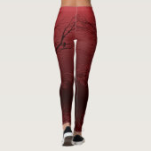 Leggings Corneille dans l'arbre en rouge (Dos)