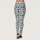Leggings Corneilles Noires Oiseaux Gris Motif (Dos)