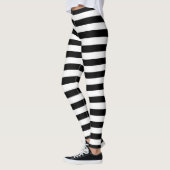 Leggings Cornwall flag stripes black white line pattern sym (Gauche)