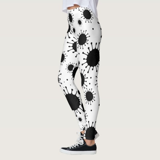 Leggings coronavirus noir (Gauche)