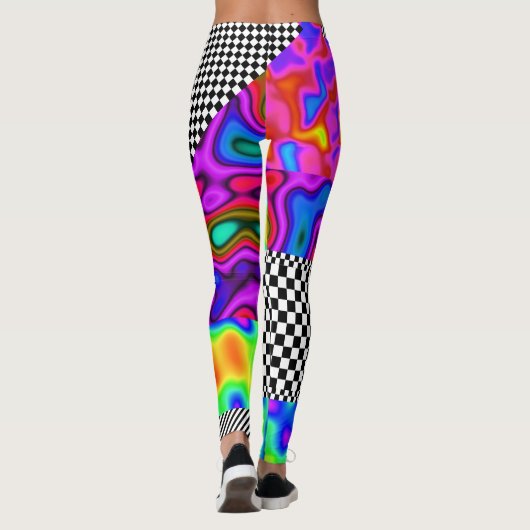 Leggings Correctifs Abstraits Checkers (Dos)