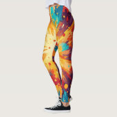 Leggings Cosmic Burst Abstract Splatter Art (Gauche)