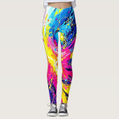 Leggings Cosmic Burst: Vibrant Splatter Art (Devant)