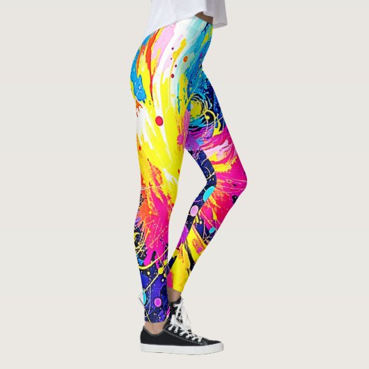 Leggings Cosmic Burst: Vibrant Splatter Art (Droite)