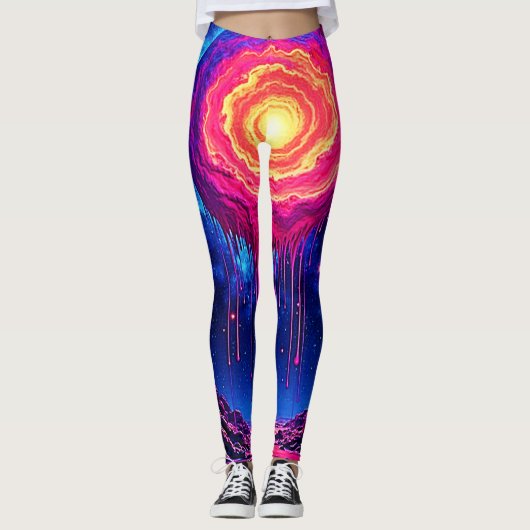Leggings Cosmic Dripping Planet Art (Devant)