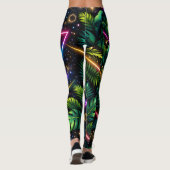 Leggings Cosmic Jungle Neon Galaxy Tropical Activewear (Dos)