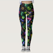 Leggings Cosmic Jungle Neon Galaxy Tropical Activewear (Devant)