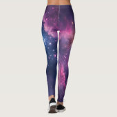 Leggings Cosmic Nebula Seamless Pattern for All-Over Print (Dos)