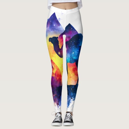 Leggings Cosmic Starry Nuit Camel égyptien Paysage (Devant)