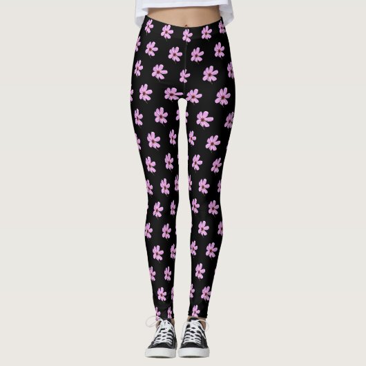 Leggings Cosmos roses (Devant)