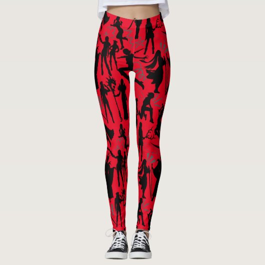 Leggings Cosplay Anime actions motif.w Red BG (Devant)