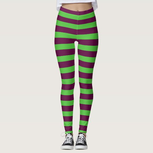 Leggings Costume de monstre pourpre et vert Halloween raype (Devant)