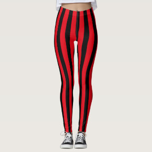 Leggings Costume de pirate rouge et noir pour l'Halloween