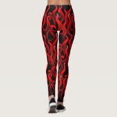 Leggings Costume d'Halloween Devil Red Fire Flames (Dos)