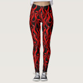 Leggings Costume d'Halloween Devil Red Fire Flames (Devant)